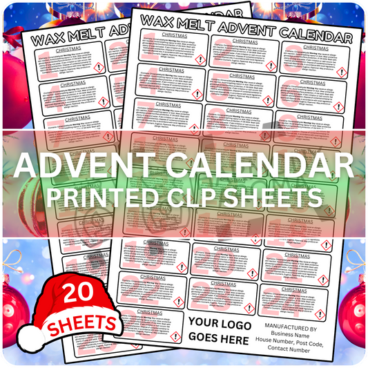 20 Sheets of Advent Calendar CLP's Printed 24/25 Scents