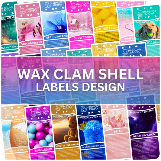 Wax Melt Clam Shell Label Design