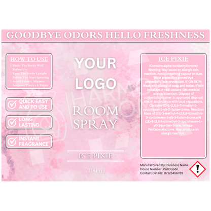 Room Spray Labels - Water Colour - Editable Canva Template