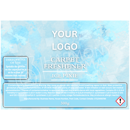 Carpet Freshener Shaker Bottle Labels - Water Colour - Editable Canva Template