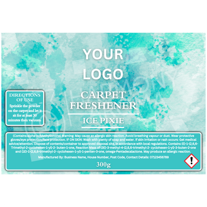 Carpet Freshener Shaker Bottle Labels - Water Colour - Editable Canva Template