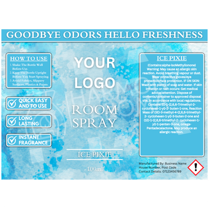 Room Spray Labels - Water Colour - Editable Canva Template