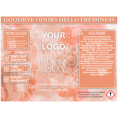 Room Spray Labels - Water Colour - Editable Canva Template