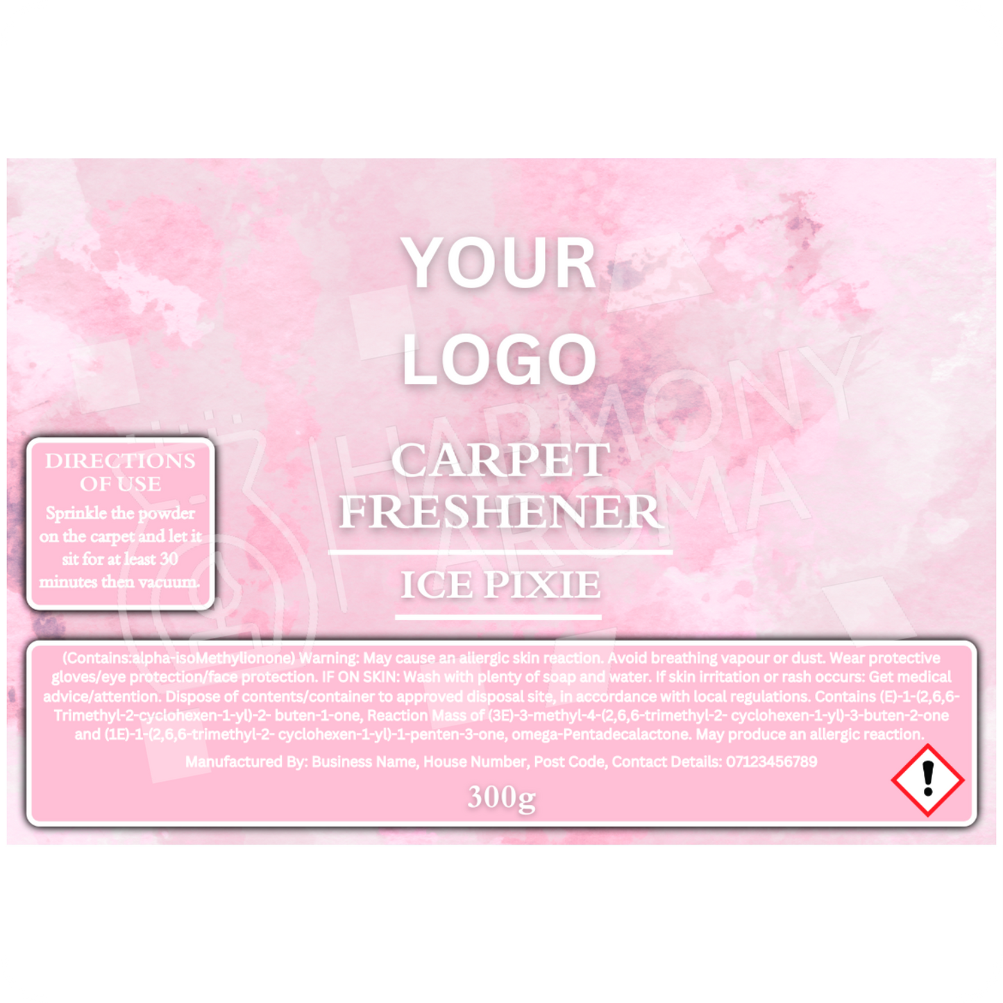 Carpet Freshener Shaker Bottle Labels - Water Colour - Editable Canva Template