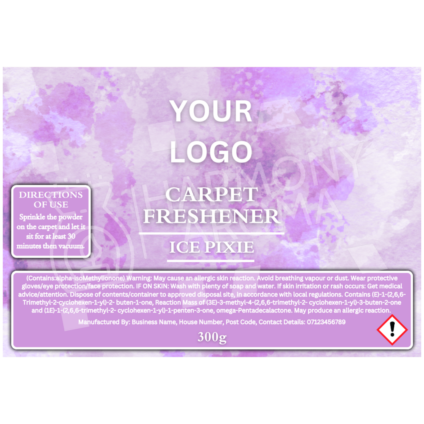 Carpet Freshener Shaker Bottle Labels - Water Colour - Editable Canva Template