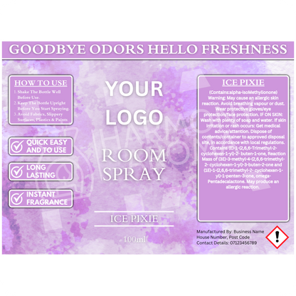 Room Spray Labels - Water Colour - Editable Canva Template