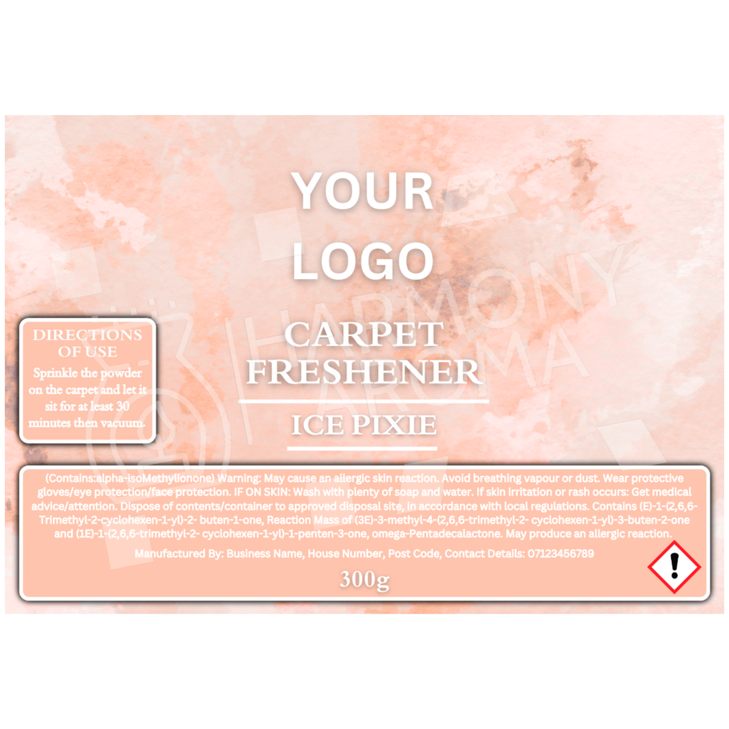 Carpet Freshener Shaker Bottle Labels - Water Colour - Editable Canva Template