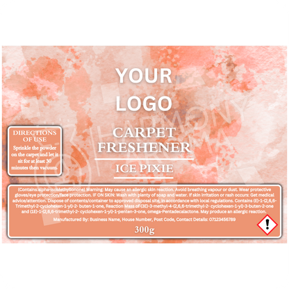 Carpet Freshener Shaker Bottle Labels - Water Colour - Editable Canva Template